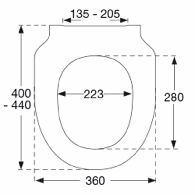 Vit slimmad toalettsits för Geberit - BĂST