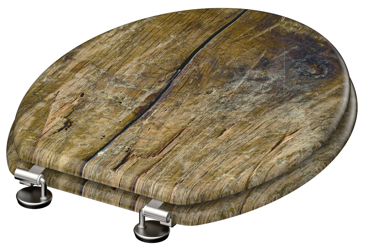 Mönstrad toalettsits universal med trÀkÀrna - BRA. CC-mÄtt: 125-175mm LÀngd: 430-455mm Bredd: 370mm.