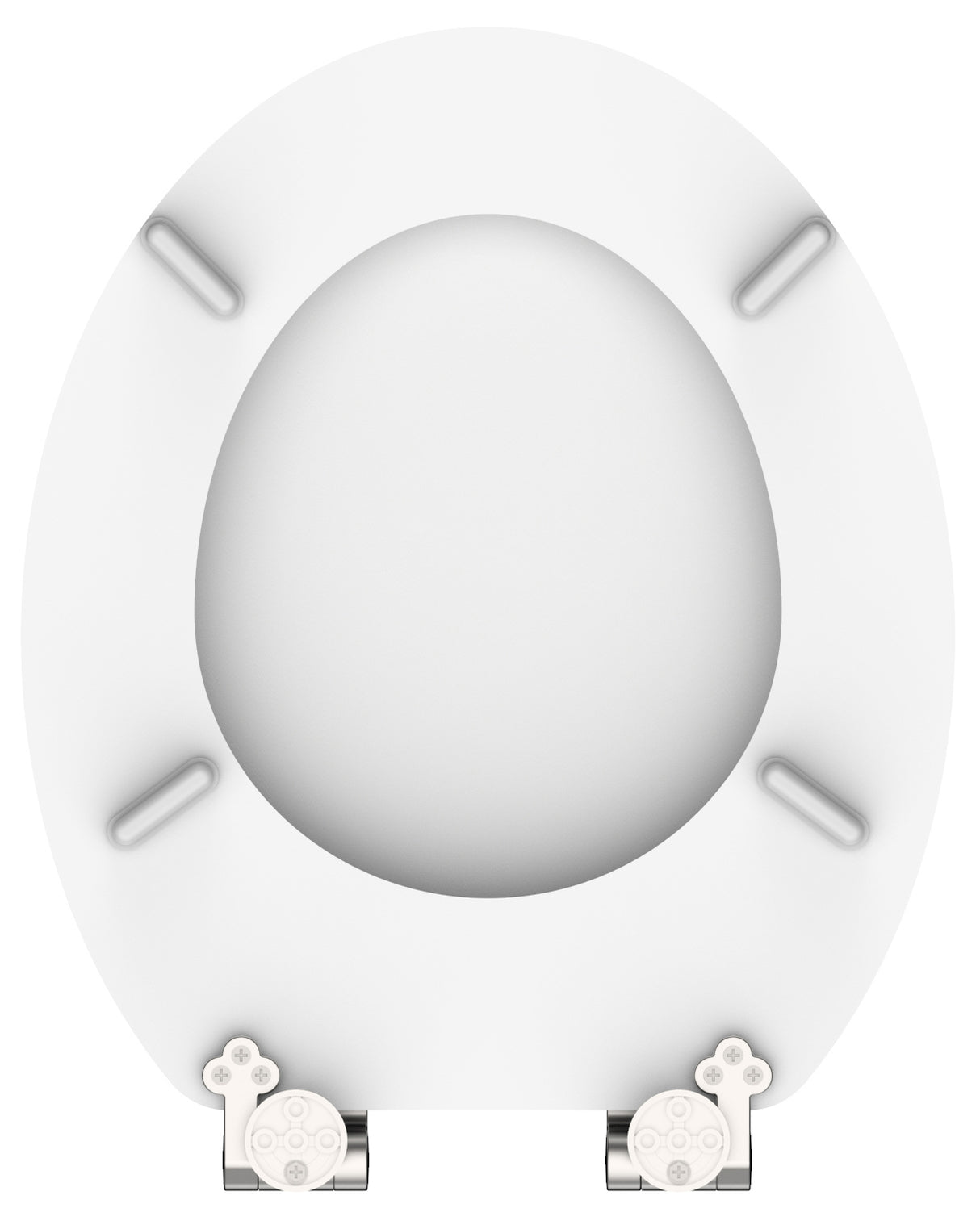 Vit toalettsits universal med trĂ€kĂ€rna - BĂTTRE. CC-mĂ„tt: 130-185mm LĂ€ngd: 425-475mm Bredd: 375mm.