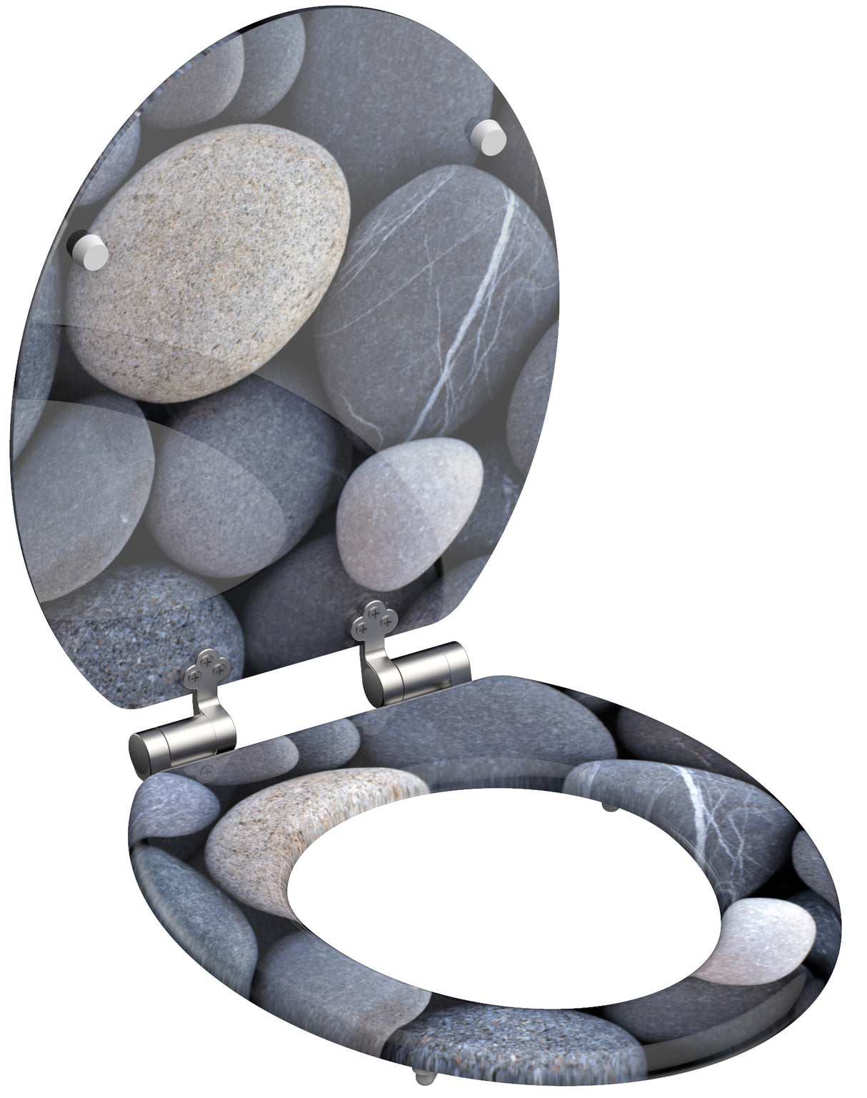 Mönstrad toalettsits universal med trĂ€kĂ€rna - BĂTTRE. CC-mĂ„tt: 130-185mm LĂ€ngd: 425-475mm Bredd: 375mm.