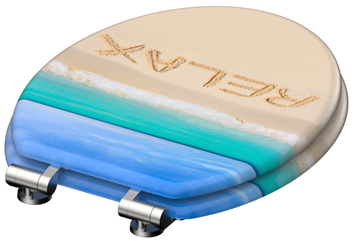 Mönstrad toalettsits universal med trĂ€kĂ€rna - BĂTTRE. CC-mĂ„tt: 130-185mm LĂ€ngd: 425-475mm Bredd: 375mm.