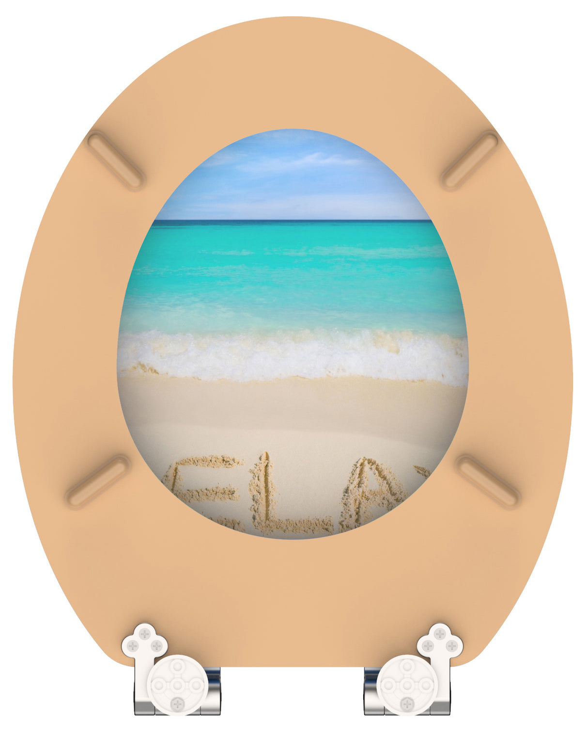 Mönstrad toalettsits universal med trĂ€kĂ€rna - BĂTTRE. CC-mĂ„tt: 130-185mm LĂ€ngd: 425-475mm Bredd: 375mm.