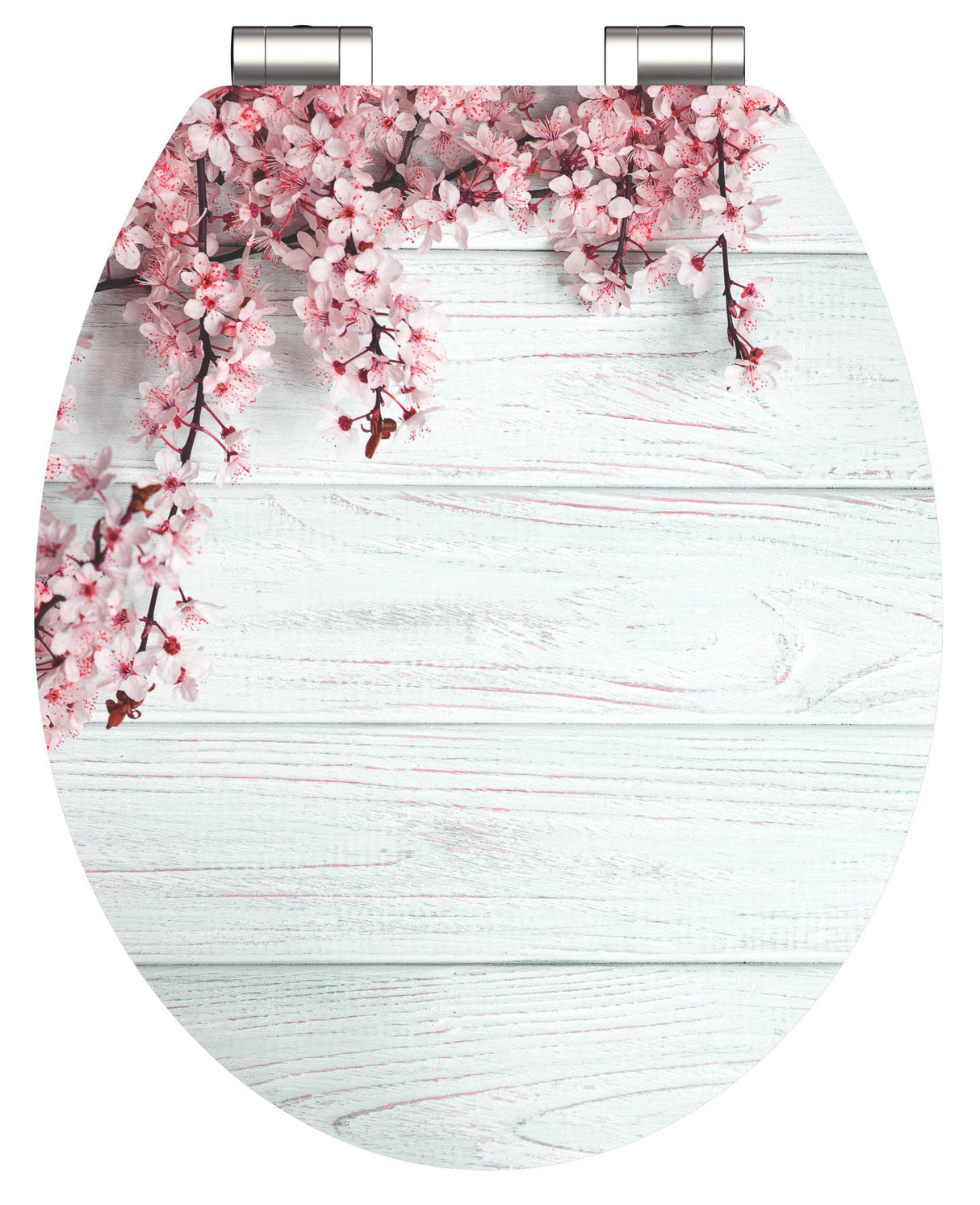 Högblank mönstrad toalettsits universal med trĂ€kĂ€rna - BĂTTRE. CC-mĂ„tt: 130-185mm LĂ€ngd: 425-475mm Bredd: 370mm.