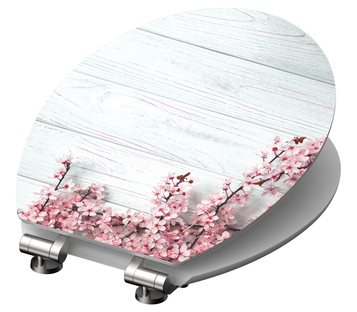 Högblank mönstrad toalettsits universal med trĂ€kĂ€rna - BĂTTRE. CC-mĂ„tt: 130-185mm LĂ€ngd: 425-475mm Bredd: 370mm.