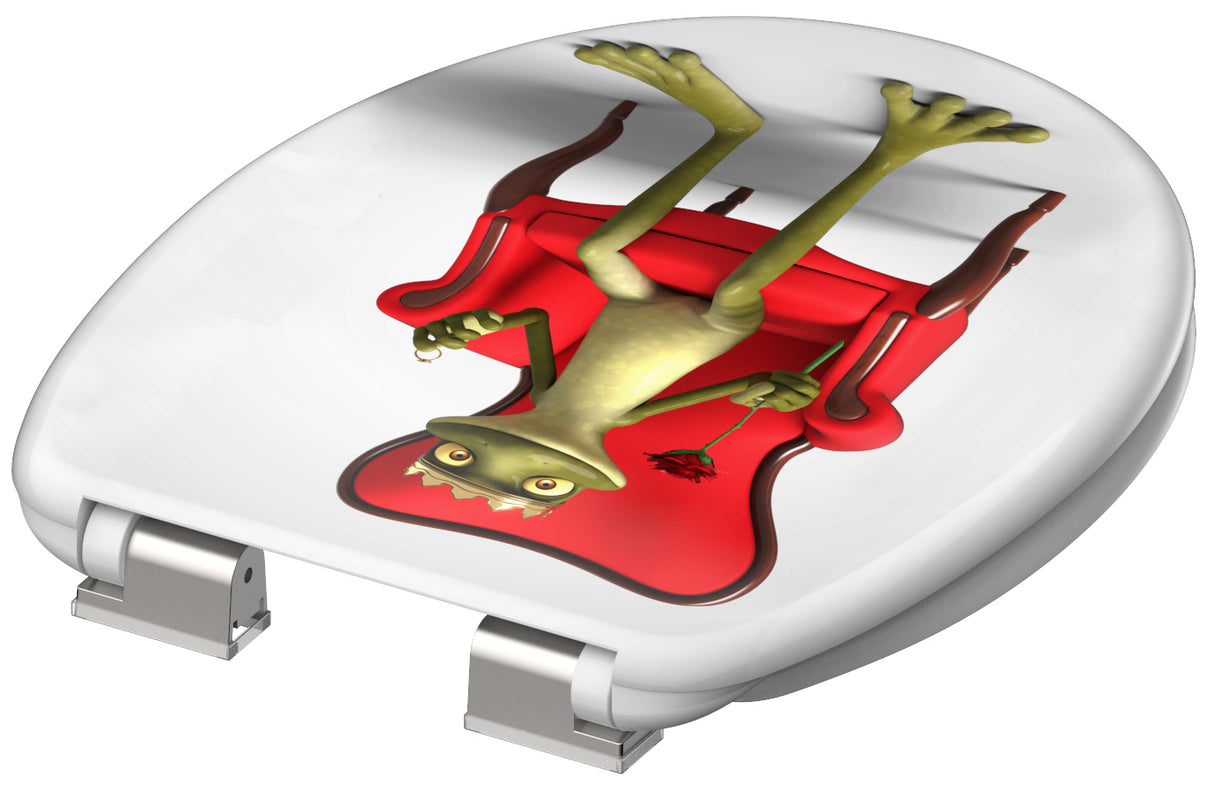 Mönstrad toalettsits universal i Duroplast - BĂTTRE. CC-mĂ„tt: 125-210mm LĂ€ngd: 425-435mm Bredd: 373mm.