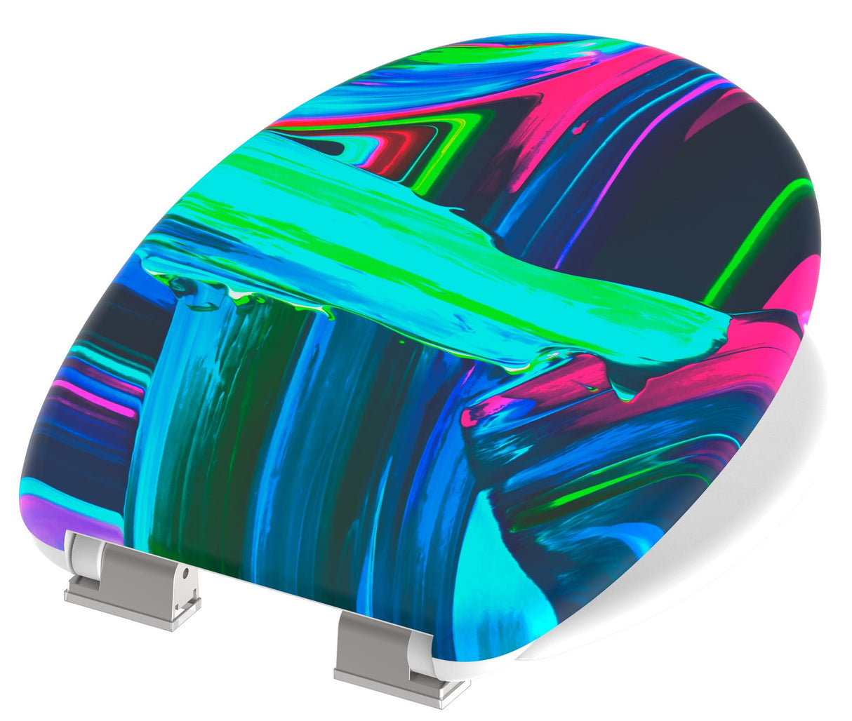 Mönstrad toalettsits universal i Duroplast - BĂTTRE. CC-mĂ„tt: 125-210mm LĂ€ngd: 425-435mm Bredd: 373mm.