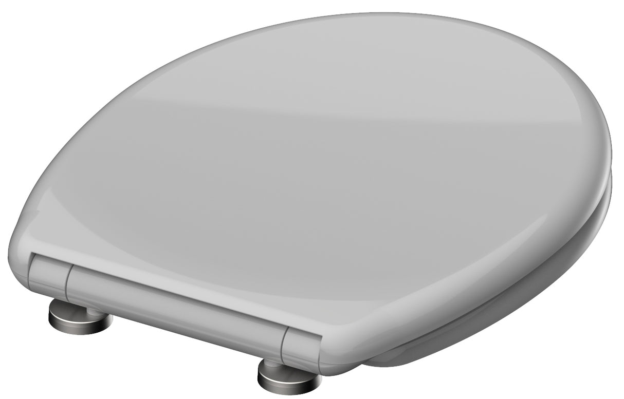 Grå toalettsits universal i Duroplast - BÄST. CC-mått: 60-160mm Längd: 405-460mm Bredd: 375mm.