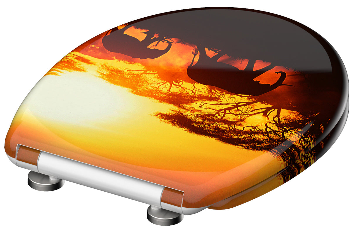 Mönstrad toalettsits universal i Duroplast - BĂST. CC-mĂ„tt: 90-190mm LĂ€ngd: 405-460mm Bredd: 375mm.