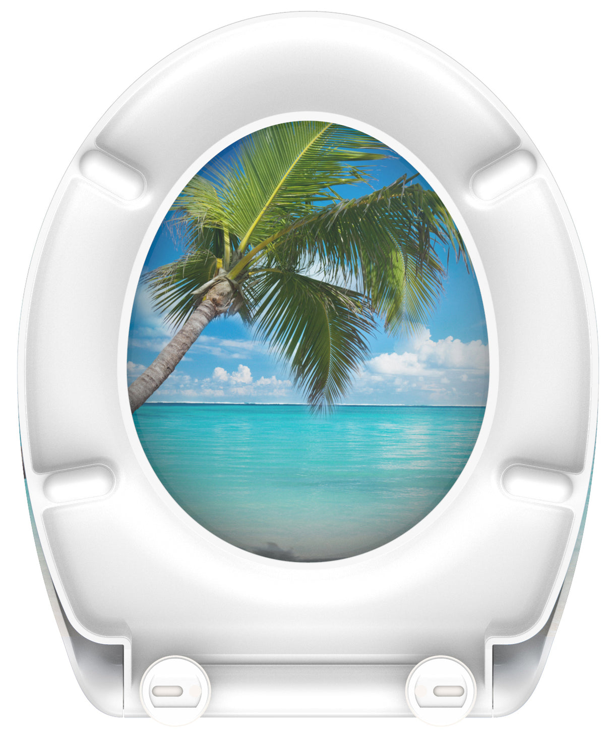 Mönstrad toalettsits universal i Duroplast - BĂST. CC-mĂ„tt: 90-190mm LĂ€ngd: 405-460mm Bredd: 375mm.