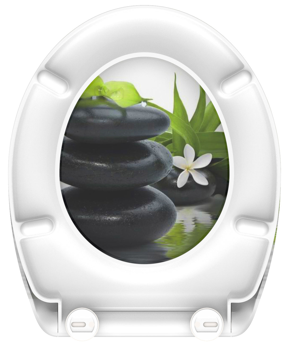 Mönstrad toalettsits universal i Duroplast - BĂST. CC-mĂ„tt: 90-190mm LĂ€ngd: 405-460mm Bredd: 375mm.