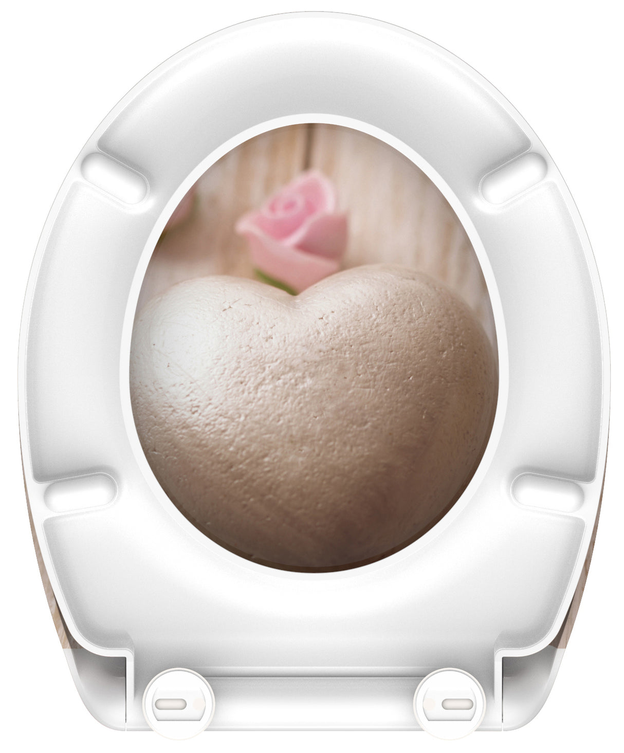 Mönstrad toalettsits universal i Duroplast - BĂST. CC-mĂ„tt: 90-190mm LĂ€ngd: 405-460mm Bredd: 375mm.