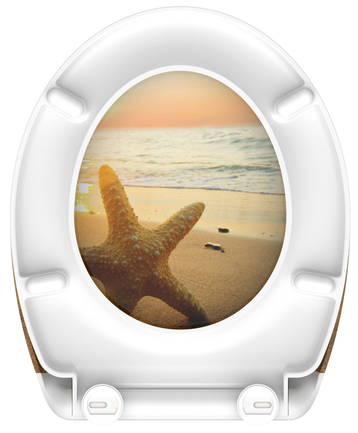 Mönstrad toalettsits universal i Duroplast - BĂST. CC-mĂ„tt: 90-190mm LĂ€ngd: 405-460mm Bredd: 375mm.