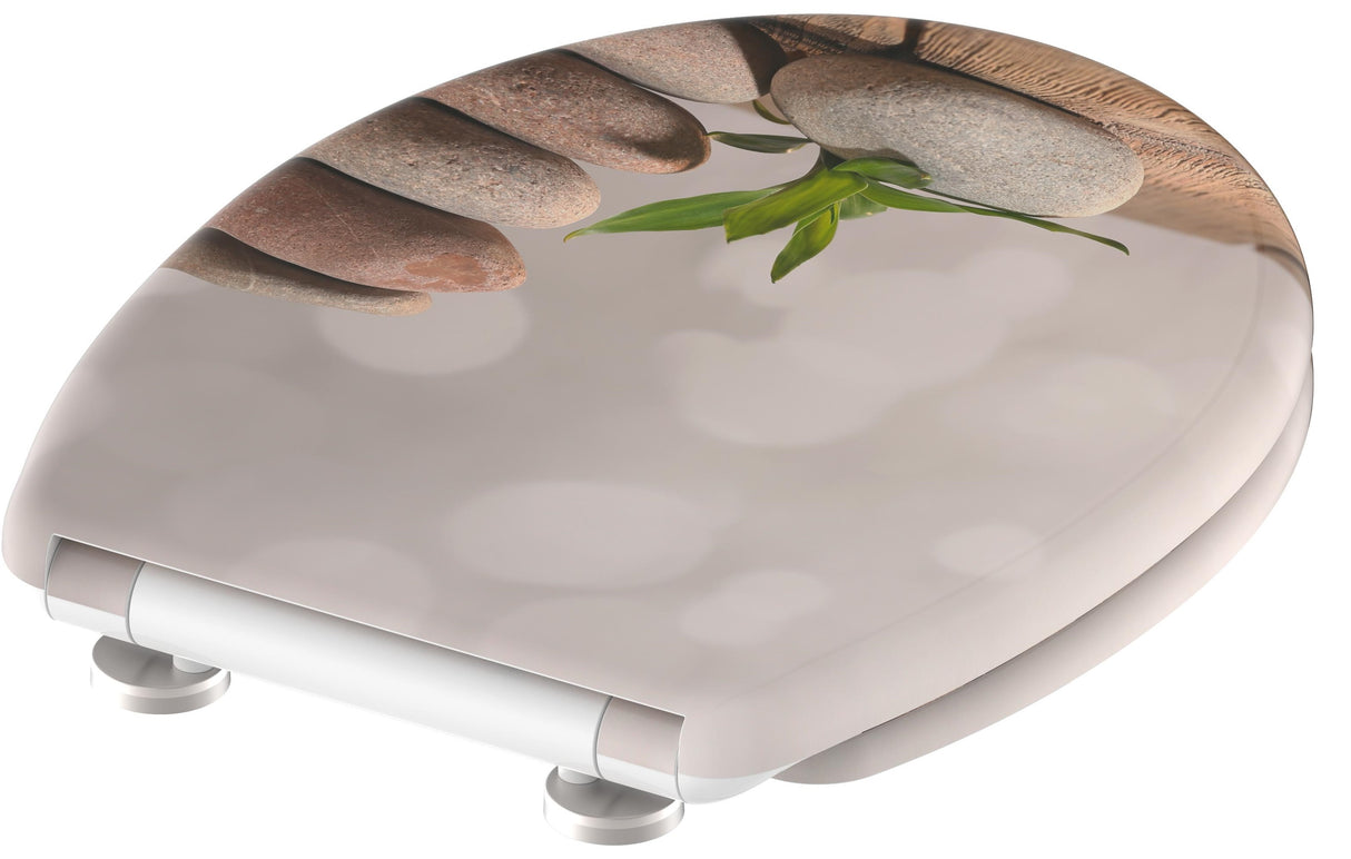 Mönstrad toalettsits universal i Duroplast - BĂST. CC-mĂ„tt: 90-190mm LĂ€ngd: 405-460mm Bredd: 375mm.