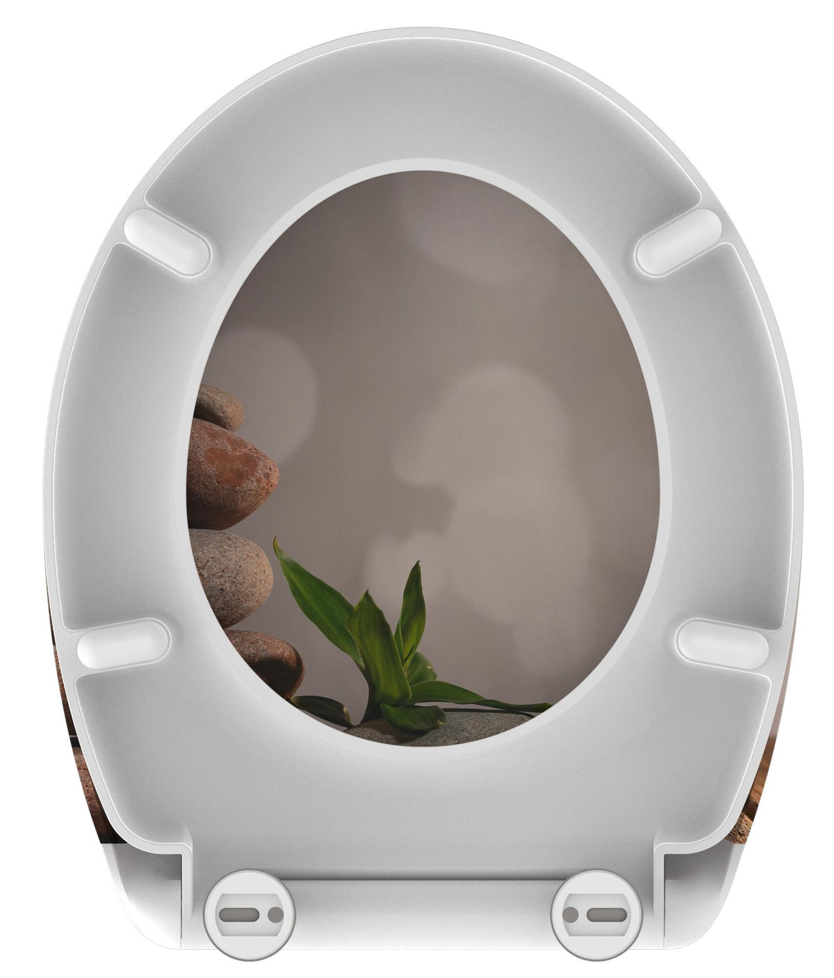 Mönstrad toalettsits universal i Duroplast - BĂST. CC-mĂ„tt: 90-190mm LĂ€ngd: 405-460mm Bredd: 375mm.