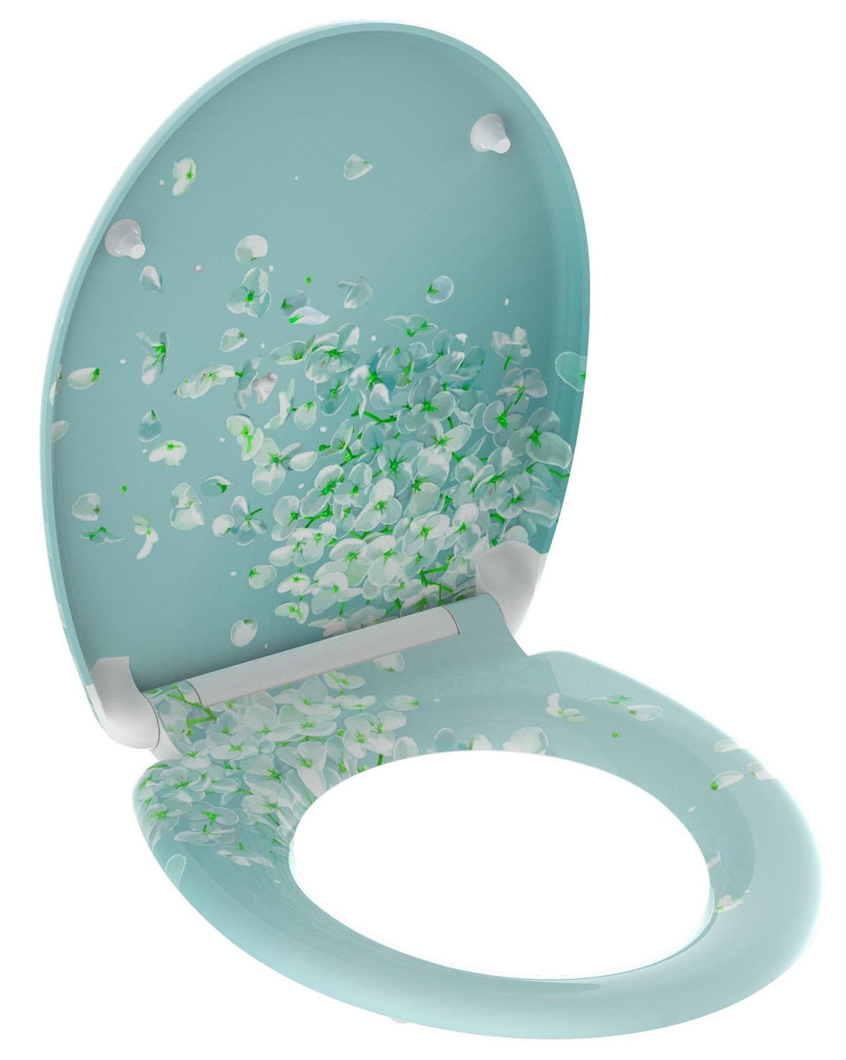 Mönstrad toalettsits universal i Duroplast - BÄST. CC-mått: 60-160mm Längd: 405-460mm Bredd: 375mm.