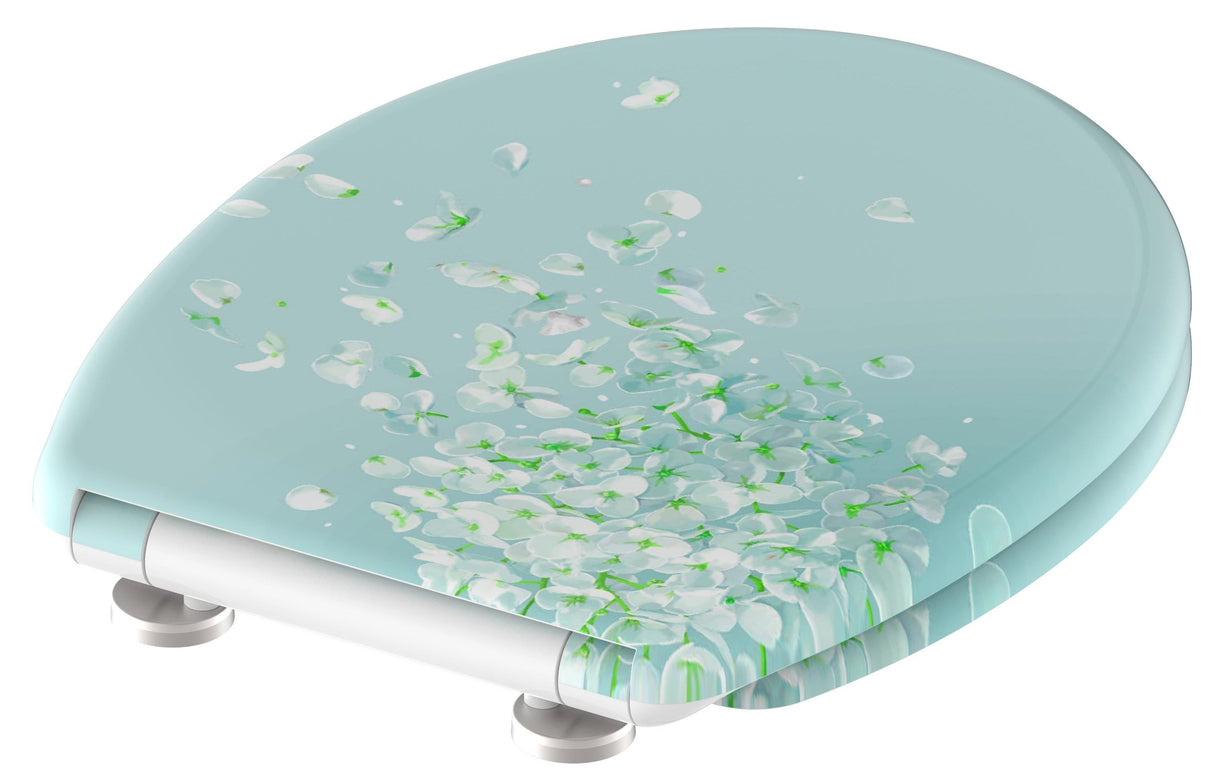 Mönstrad toalettsits universal i Duroplast - BĂST. CC-mĂ„tt: 90-190mm LĂ€ngd: 405-460mm Bredd: 375mm.