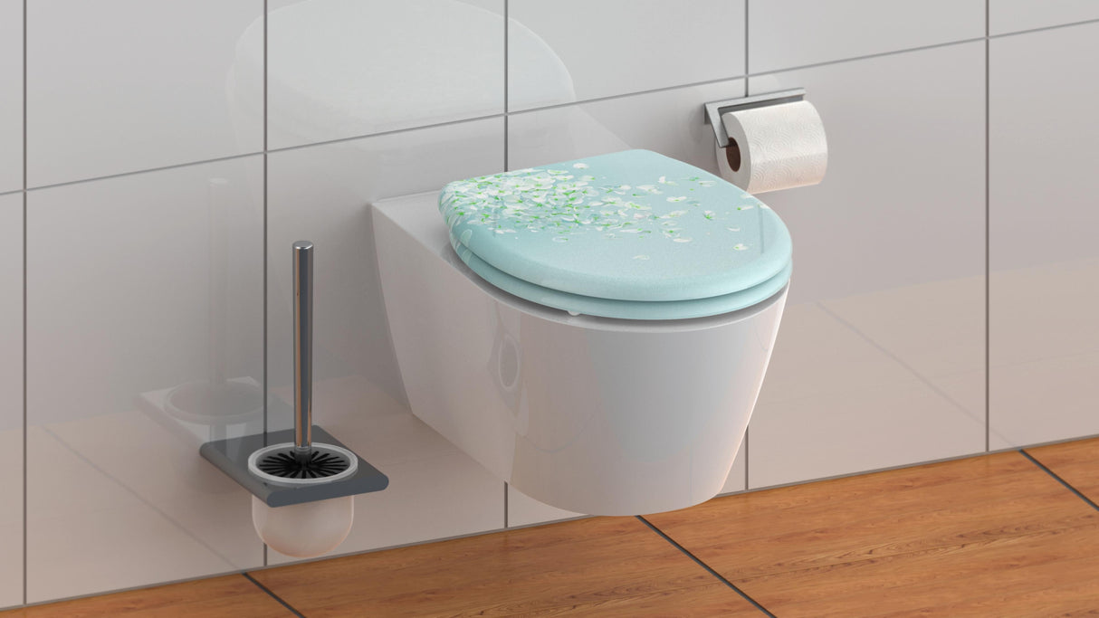 Mönstrad toalettsits universal i Duroplast - BĂST. CC-mĂ„tt: 90-190mm LĂ€ngd: 405-460mm Bredd: 375mm.