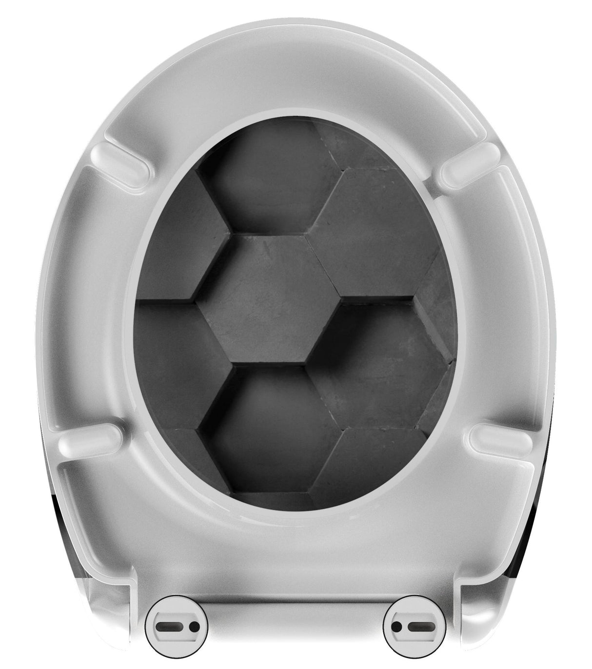 Mönstrad toalettsits universal i Duroplast - BĂST. CC-mĂ„tt: 90-190mm LĂ€ngd: 405-460mm Bredd: 375mm.