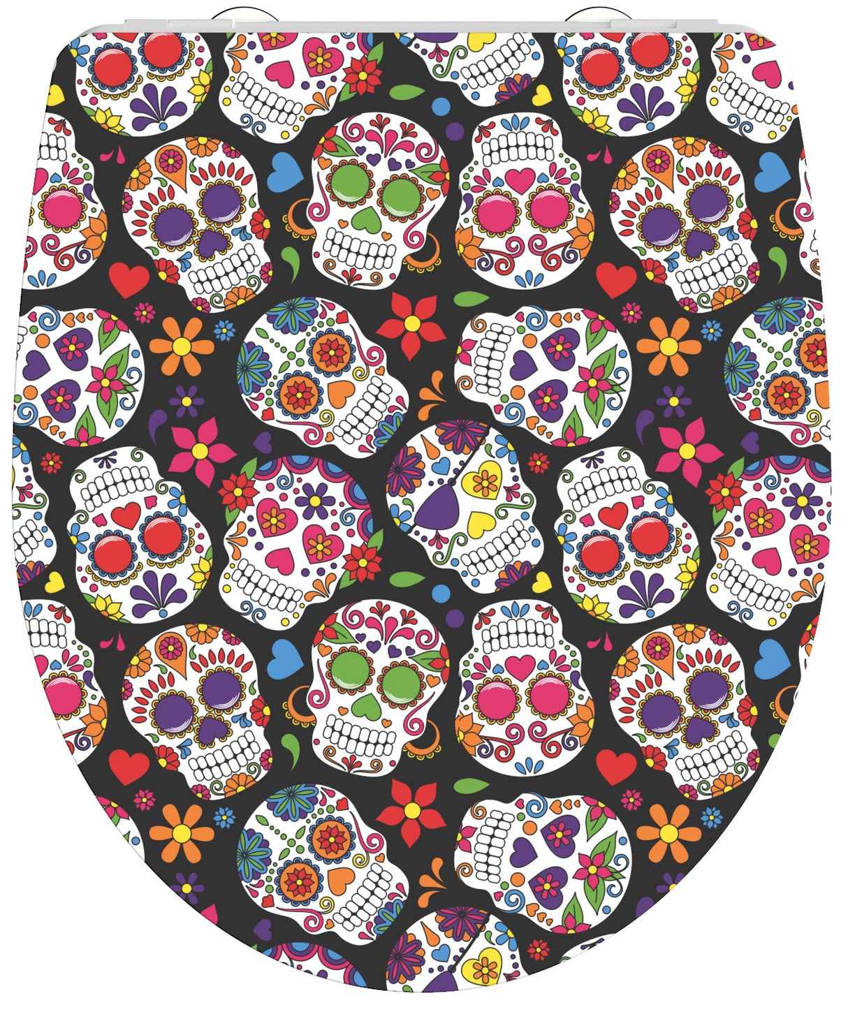 Högblank mönstrad toalettsits universal i Duroplast - BĂST. CC-mĂ„tt: 90-190mm LĂ€ngd: 435-490mm Bredd: 374mm.