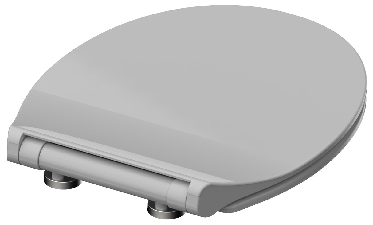 GrĂ„ slimmad toalettsits universal i Duroplast - BĂST. CC-mĂ„tt: 70-190mm LĂ€ngd: 415-455mm Bredd: 380mm.