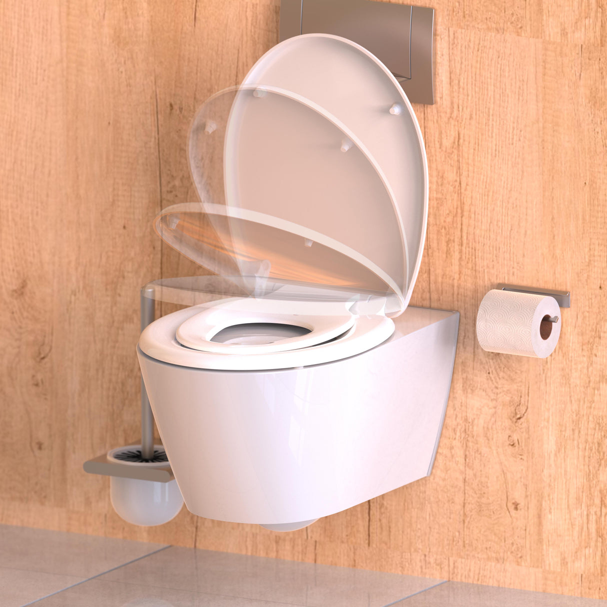 Vit toalettsits universal anpassad för barn - BĂST. CC-mĂ„tt: 90-190mm LĂ€ngd: 415-455mm Bredd: 371mm.