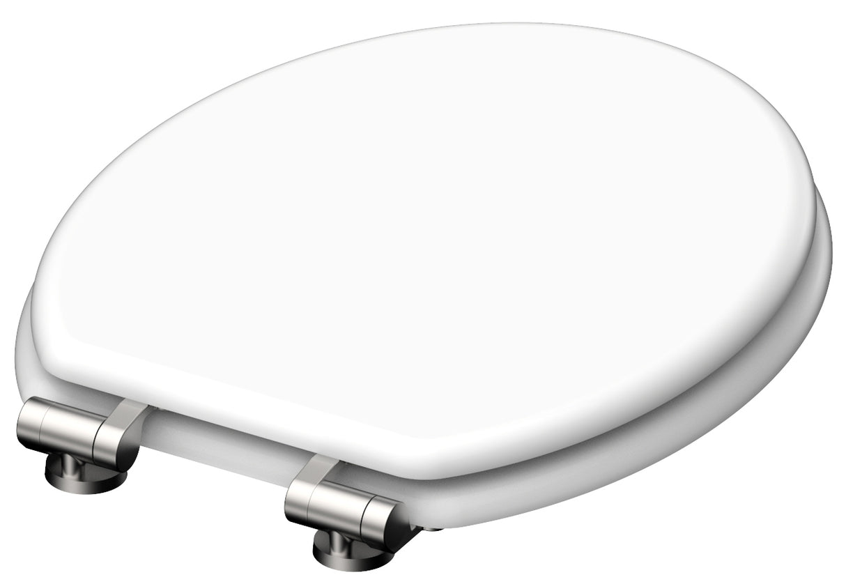 Vit toalettsits universal med trĂ€kĂ€rna - BĂTTRE. CC-mĂ„tt: 110-200mm LĂ€ngd: 425-475mm Bredd: 380mm.