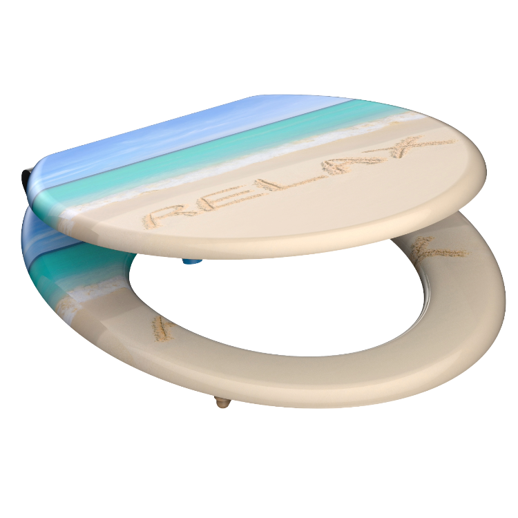 Mönstrad toalettsits universal med trĂ€kĂ€rna - BĂTTRE. CC-mĂ„tt: 130-185mm LĂ€ngd: 425-475mm Bredd: 375mm.