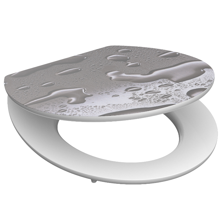 Högblank mönstrad toalettsits universal med trĂ€kĂ€rna - BĂTTRE. CC-mĂ„tt: 130-185mm LĂ€ngd: 425-475mm Bredd: 370mm.