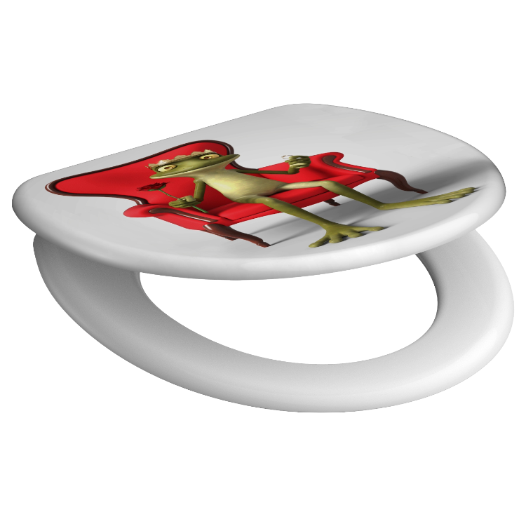 Mönstrad toalettsits universal i Duroplast - BĂTTRE. CC-mĂ„tt: 125-210mm LĂ€ngd: 425-435mm Bredd: 373mm.