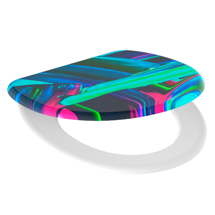 Mönstrad toalettsits universal i Duroplast - BĂTTRE. CC-mĂ„tt: 125-210mm LĂ€ngd: 425-435mm Bredd: 373mm.