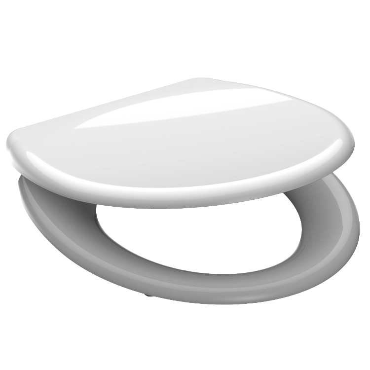 Vit toalettsits universal i Duroplast - BĂST. CC-mĂ„tt: 90-190mm LĂ€ngd: 405-460mm Bredd: 375mm.