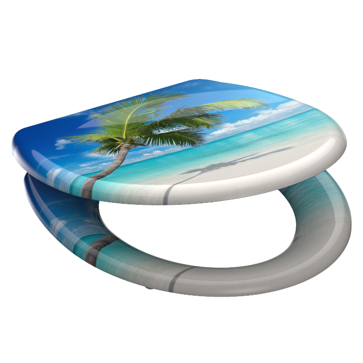 Mönstrad toalettsits universal i Duroplast - BĂST. CC-mĂ„tt: 90-190mm LĂ€ngd: 405-460mm Bredd: 375mm.