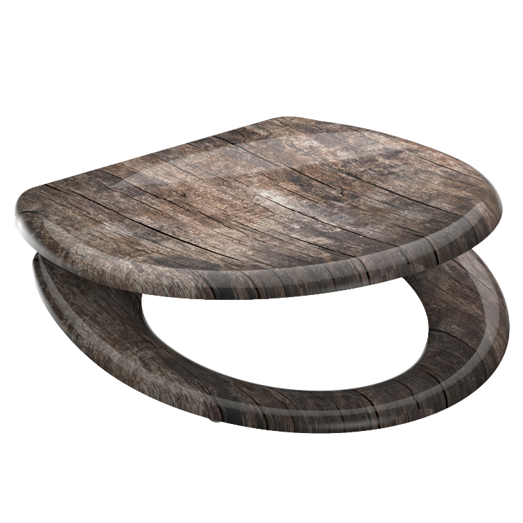 Mönstrad toalettsits universal i Duroplast - BĂST. CC-mĂ„tt: 90-190mm LĂ€ngd: 405-460mm Bredd: 375mm.