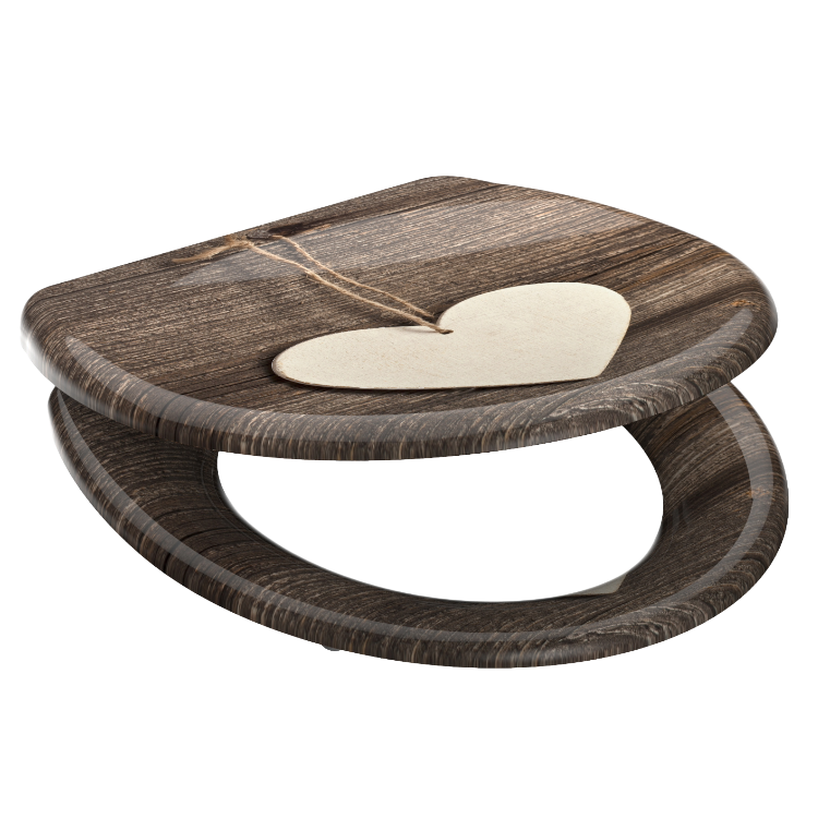 Mönstrad toalettsits universal i Duroplast - BĂST. CC-mĂ„tt: 90-190mm LĂ€ngd: 405-460mm Bredd: 375mm.