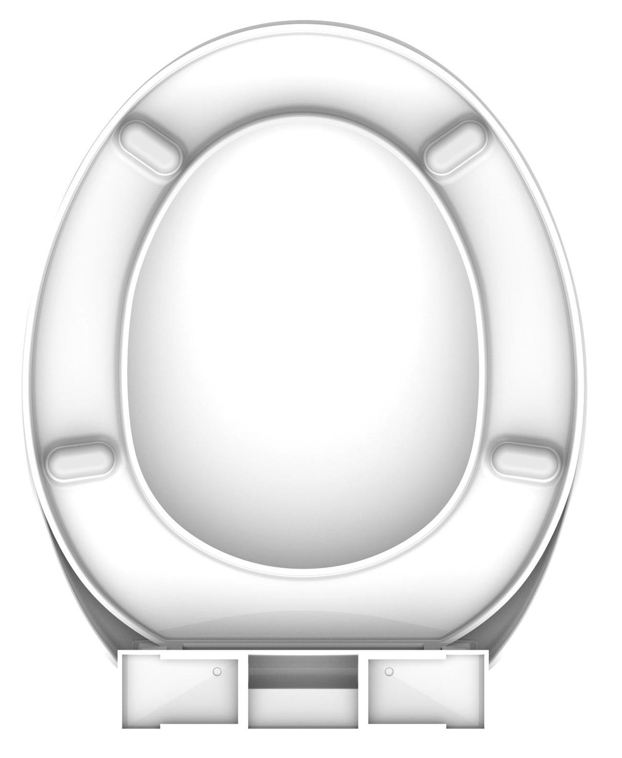 Vit toalettsits universal i Duroplast - BĂST. CC-mĂ„tt: 105-170mm LĂ€ngd: 435-470mm Bredd: 377mm.