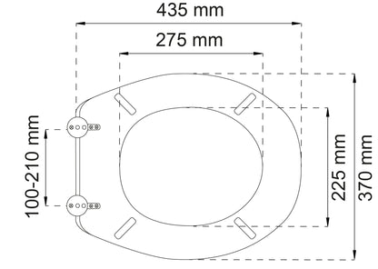 Vit toalettsits universal med träkärna - BÄST. CC-mått: 100-210mm Längd: 435mm Bredd: 370mm