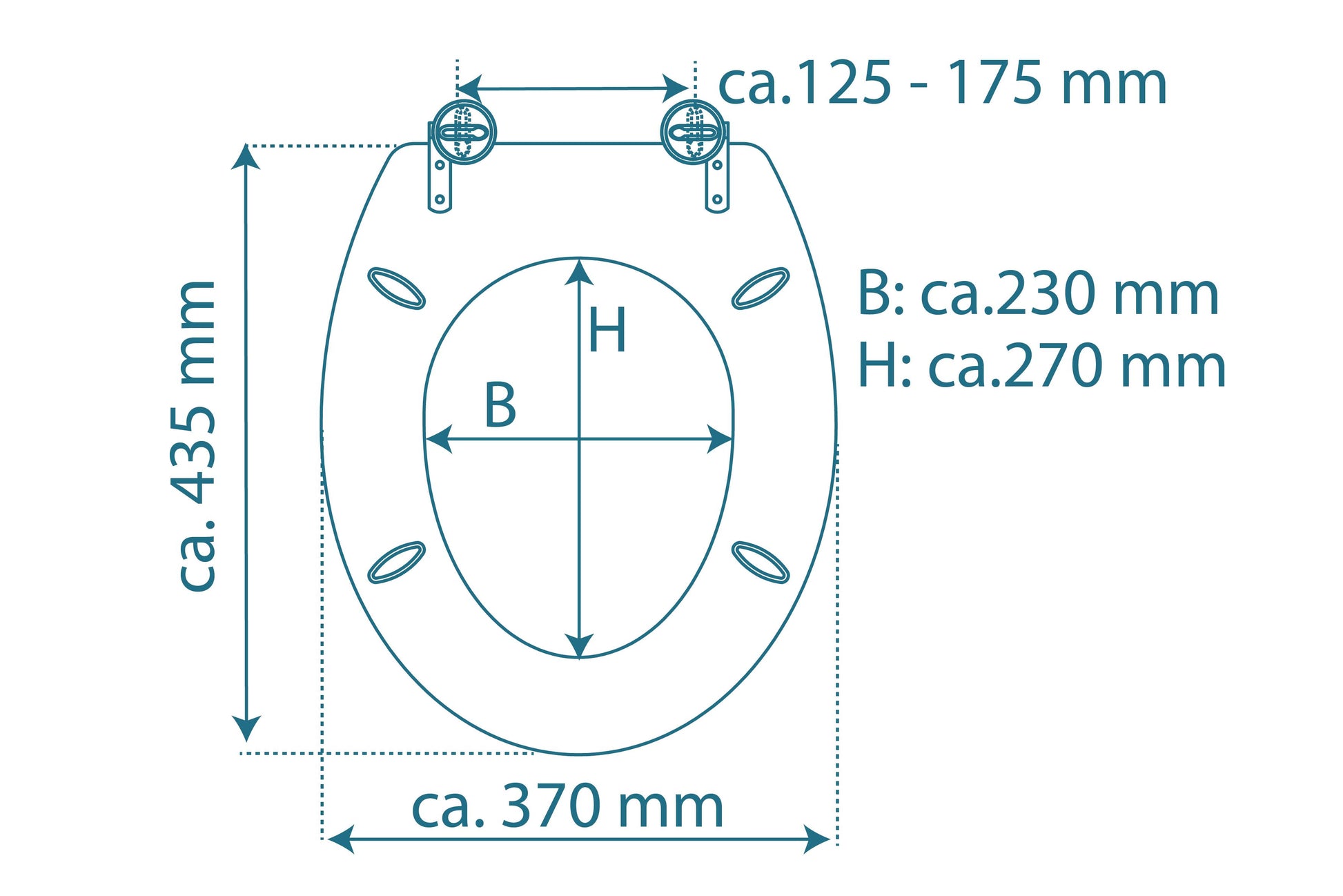 Mönstrad toalettsits universal med träkärna - BRA. CC-mått: 125-175mm Längd: 435mm Bredd: 370mm.