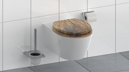 Mönstrad toalettsits universal med träkärna - BÄTTRE. CC-mått: 130-185mm Längd: 435mm Bredd: 375mm.
