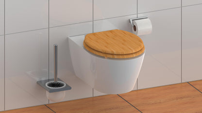 Toalettsits universal i Bambu - BÄTTRE. CC-mått: 145-180mm Längd: 425mm Bredd: 370mm.