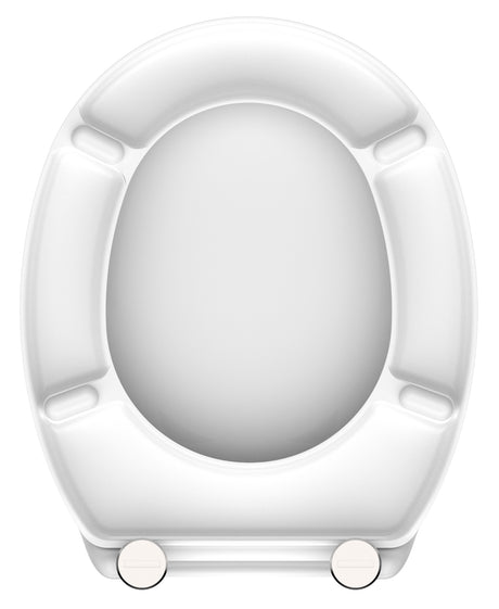 Vit toalettsits universal i Duroplast - BRA. CC-mått: 135-190mm Längd: 425-450mm Bredd: 371mm.