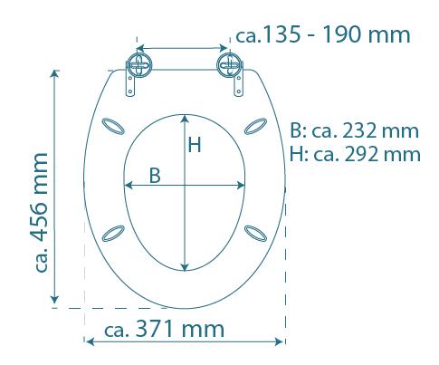 Vit toalettsits för vägghängd toalett - BRA. CC-mått: 135-190mm Längd: 425-450mm Bredd: 371mm.