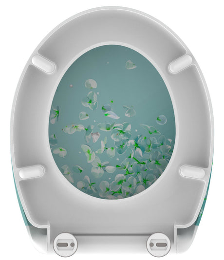 Mönstrad toalettsits universal i Duroplast - BÄST. CC-mått: 90-190mm Längd: 405-460mm Bredd: 375mm.