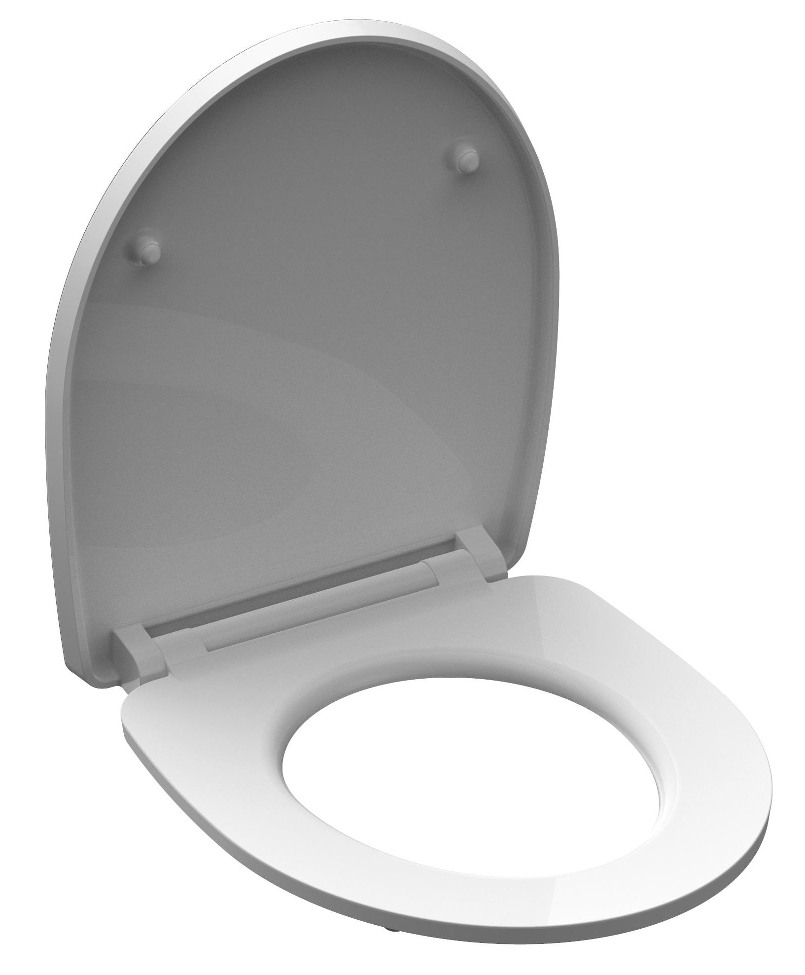 Högblank mönstrad toalettsits universal i Duroplast - BÄST. CC-mått: 90-190mm Längd: 450mm Bredd: 374mm.