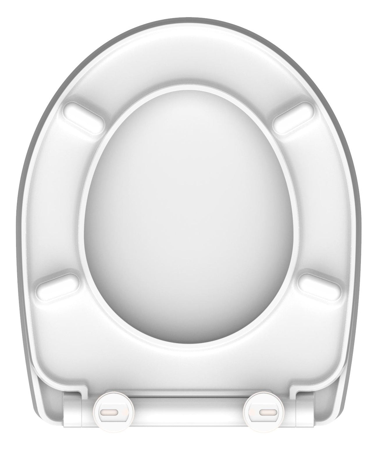 Högblank mönstrad toalettsits universal i Duroplast - BÄST. CC-mått: 90-190mm Längd: 450mm Bredd: 374mm.