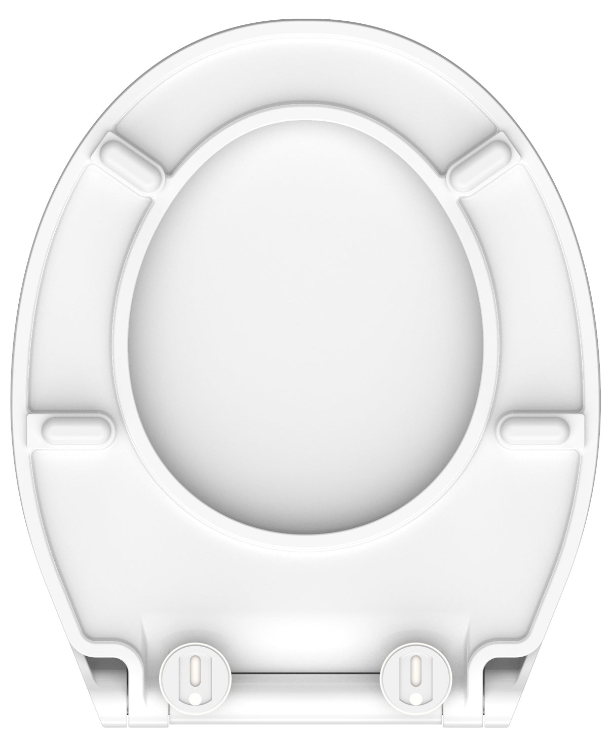 Vit slimmad toalettsits universal i Duroplast - BÄST. CC-mått: 70-190mm Längd: 456mm Bredd: 380mm.