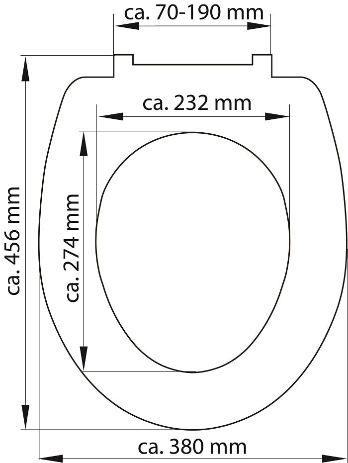 Antracit slimmad toalettsits för vägghängd toalett - BÄST. CC-mått: 70-190mm Längd: 456mm Bredd: 380mm.