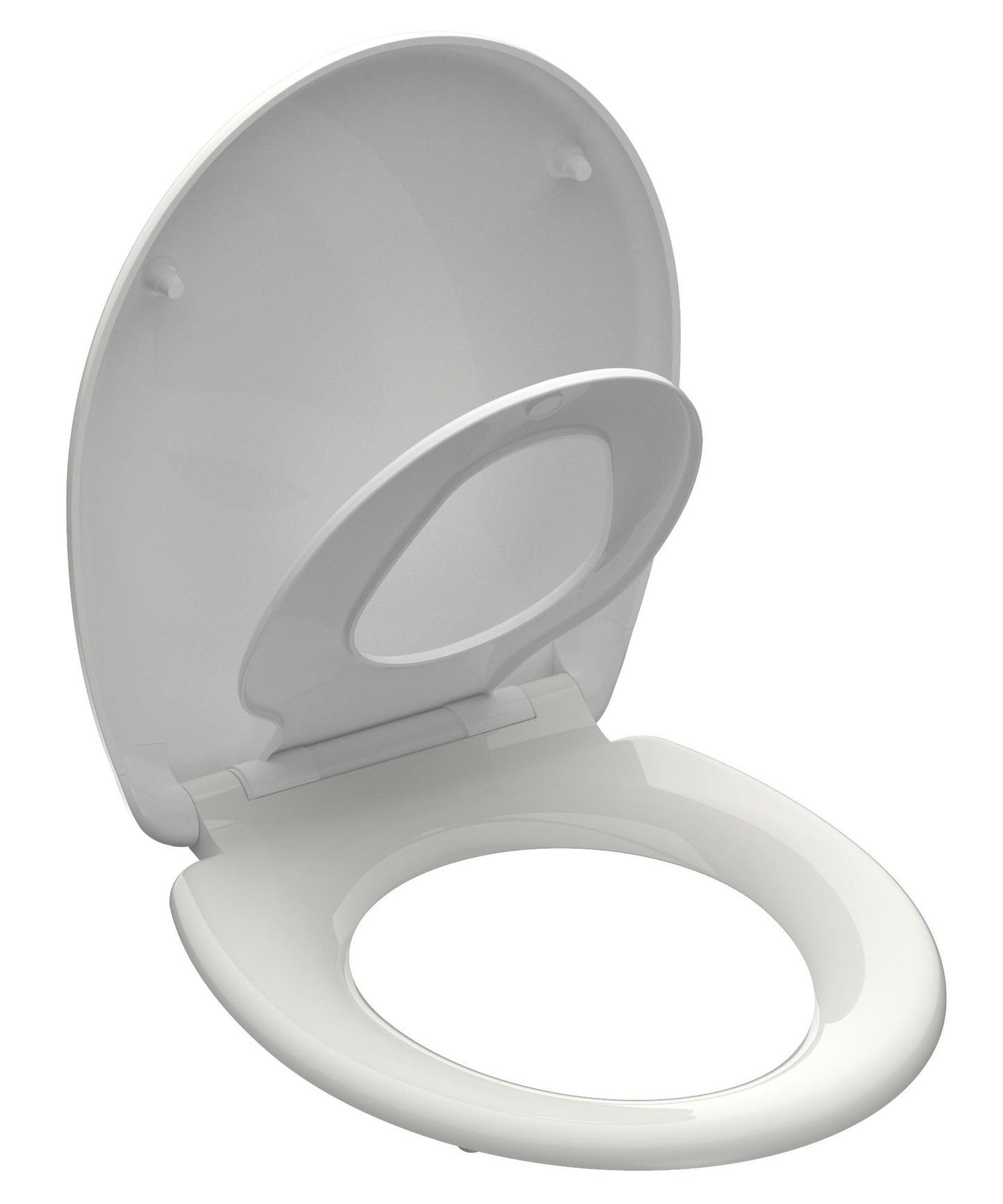 Vit toalettsits universal anpassad för barn - BÄST. CC-mått: 90-190mm Längd: 451mm Bredd: 371mm.