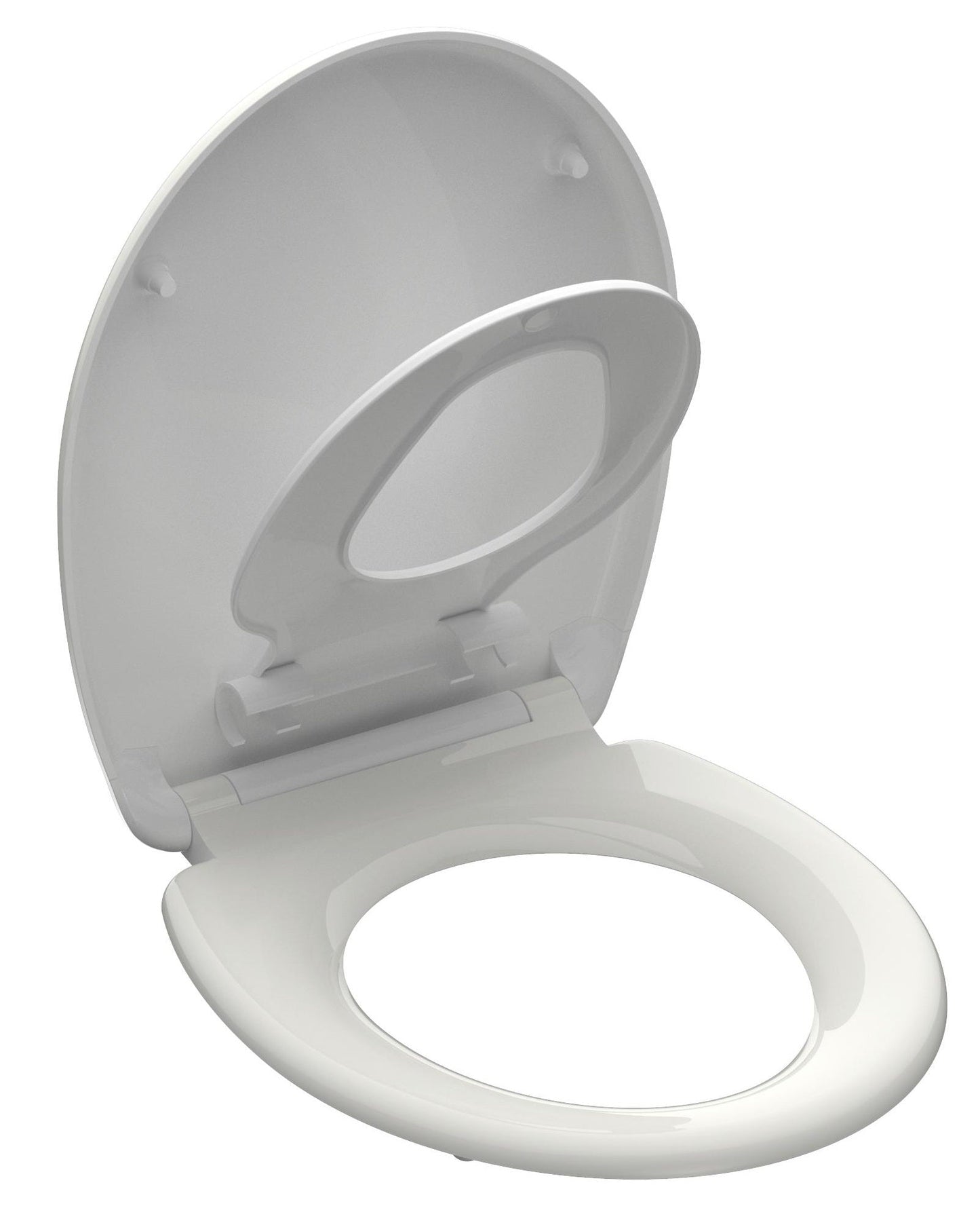 Vit toalettsits för vägghängd toalett anpassad för barn - BÄST. CC-mått: 90-190mm Längd: 451mm Bredd: 371mm.