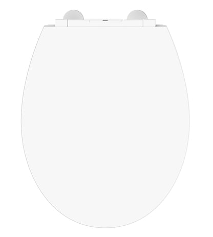 Vit belyst toalettsits universal i Duroplast - BÄST. CC-mått: 90-191mm Längd: 447mm Bredd: 371mm.