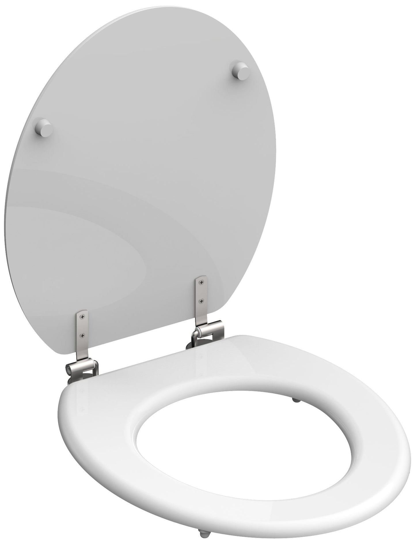 Vit toalettsits universal med träkärna - BRA. CC-mått: 130-180mm Längd: 440mm Bredd: 380mm.